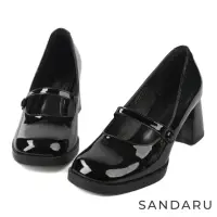 在飛比找momo購物網優惠-【SANDARU 山打努】瑪莉珍 復古方頭漆皮高跟鞋(黑)