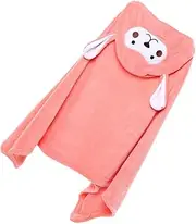 ERINGOGO Microfiber Fleece Hooded Bath Towel Poncho Baby Bath Robe Absorbent Boys and Girls Bathrobe Cartoon Pattern Boys and Girls Cloak for Children