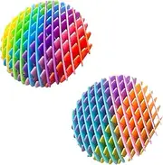 Pack of 2 Fidget Worm Game Children Sensory Toys Anti-Stress Toy Children Sensory Toy Fidget Toys Adults for Kids Plastic Stress Relieving Stretchy for Relaxation (Rainbow Colours)