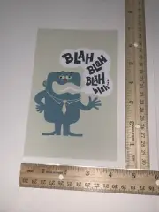 Hallmark Funny Postcard: Simple Worker Monster Complaining Blah Blah Blah