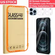 4X Tempered Glass Screen Protector For iPhone 14 13 12 Pro Max Camera Lens Cover
