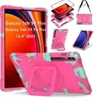 Samsung Galaxy Tab S9 FE Plus/S9+ 12.4 inch Case Rotating Stand Grip Carry Cover
