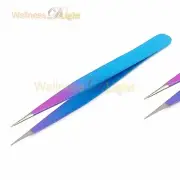 Hair Splinters Ingrown Tweezer Facial Hair Removal Steel Pointy (Sky Blue & Pink
