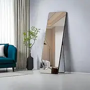Modern Full Length Mirror 160x50cm - Wall & Floor Mount with Rustproof Metal Frame & Anti-Slip Base for Gyms, Coastal Homes & Child-Safe Spaces | HD Clarity & Multi-Layer Safety Design​