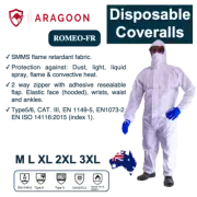 Disposable Coverall Fire Retardant ARAGOON (ROMEO-FR) Suit Overall Dust light li