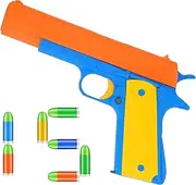 Backyard Blasters Kid Toy Gun, Colt 1911 Toy Gun with Rubber Bullet Pistol - Unique Gift Intended for Fun,M1911 Toy Guns for Boys (Orange)