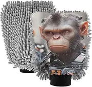 XYMZR Monkey Warrior Robot Absorbent Microfiber Car Wash Mitt, Funny Cute Anime Scratch Free for Cars Cleaning, Home Cleaning Mitts, 2 Pack, 10.24” L x 7.09” W