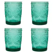 4x LVD Glass Tumbler 10cm Drink Cocktail Glassware Beverage Cup Emerald