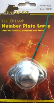 Steel Number Plate Light Lamp Fits Trailers Caravans & Trucks With 12V Globe