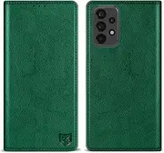 [ZZXX] Samsung Galaxy A23 5G/4G Wallet Case with [RFID Blocking] Card Slot Stand Strong Magnetic Leather Flip Fold Protective Phone Case for Samsung Galaxy A23 5G/4G Case Walle(Green-6.6 inch)