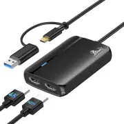 USB 3.0 Hub to Dual HDMI Adapter for MacBook Pro 2023 2022 2021 2020 2019 201...