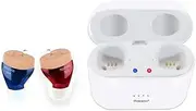 IncenSonic Advanced Digital Rechargeable Hearing Aids for Seniors Adults with Noise Cancelling, Mini ITC Hearing Devices with Charging Case , White, Pair