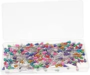 BELLIFFY 200Pcs Pearl Head Straight Pins for Sewing and Quilting Durable Drawing Pins for Crafts Easy to Use with Four Compartment Storage Box for DIY Projects and
