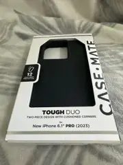 Case-Mate Tough Duo iPhone 15 Pro Case - Black [12ft Drop Protection] [Wireless