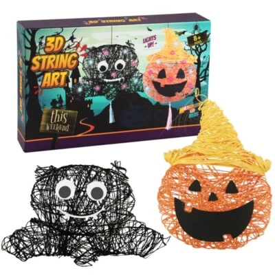 Halloween Pumpkin Lantern DIY String Art Kits Kids Art Craft Party Props Lantern