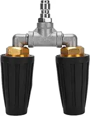 Dual Turbo Nozzle Pressure Washer, 4000 Psi Stainless Steel Rotating Twin Turbo Nozzle, 1/4 Inch Quick Connect, for Power Washer Garden Cars (Black)