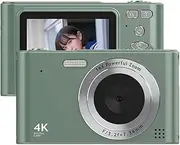 4K Digital Camera Camcorder 48MP Digital Video Camera 2.4 Inch Screen 16X Digital -Shake Face Detection Beau Effect Motion Detection Built-in Flash Battery Green