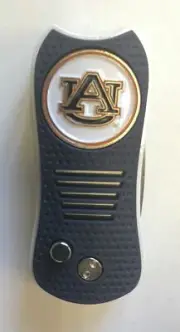 Premium Auburn Tigers Golf Ball Marker + Switchblade Divot Tool