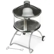 Four Seasons Courtyard 28 Inches Portable Fire Pit with Sliding Door Design
