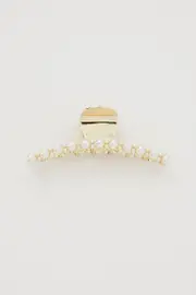 White Plus Pearl Hair Clip