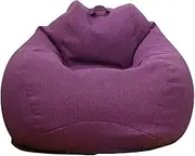UYSOFRCV Bean Bag Chair Cover Stuffable Zipper Beanbag Cover, Stuffed Animal Storage Or Memory Foam Soft Premium Washable Premium Soft Cotton Linen Sturdy No Filler,Purple,XL