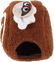VILLFUL Hamster Den House Hamster Winter Bed Hamster Hideaway Shelter Hamster Cozy Hideout Hamster Hanging Bed Hamster Small Bed Hamster Shelter Hamster Exercise Brown Cotton