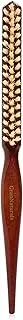 GranNaturals Soft Boar Bristle Teasing Brush for Slick Back Hair, Backcombing, Edge Control, Smoothing Baby Hairs to Create Volume and Sleek Hairstyle - White Bristles - Wooden Rat Tail Comb Handle