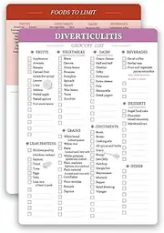 lovielf Reusable Diverticulitis Food Grocery & Shopping List Guide, Diverticulitis Diet Food Chart Meal Plan, High Fiber Foods，Digestive & Gut Health friendly, Double Sided Erasable material