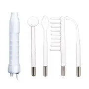 Portable Handheld High Frequency Skin Therapy Wand Machine for Acne Treatment Skin Tightening Wrinkle Reducing EU Plug White