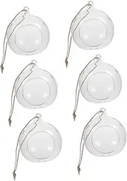 ERINGOGO 6pcs Hanging Glass Tealight Holder Candle Holders Ropes for Home Decor Weddings and Special Events Elegant Centerpieces for Occasion