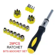29PCS Screwdriver Ratchet Handle and Driver Bit Set sockets NEW AU