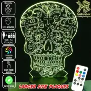 SKULL CANDY DAY OF DEAD 3D LED Battery USB Night Light 7 Colour Changing Lamp