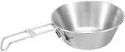 Mipcase 1Pc Folding Stainless Steel Outdoor Cup Collapsible Teacup for Camping Hiking Picnics Durable Steel Design with Convenient Handle Portable Water Mug