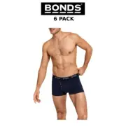 Mens Bonds Guyfront Trunk 6 PACK Cotton Seamfree Nu Navy Marle Sport MZVJ