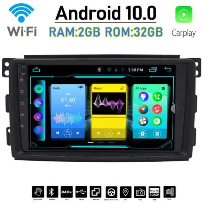 Car GPS Radio Android 10.1 Stereo Carplay DSP 2+32GB for Benz Smart Fortwo 06-09