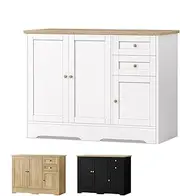 ALFORDSON Buffet Sideboard with1 Adjustable Shelf & 2 Drawers & 3 Doors, Cupboard Cabinet, Large Cabinet Storage Pantry for Kitchen, Hallway, Living Room, Bedroom and Bathroom, White & Oak