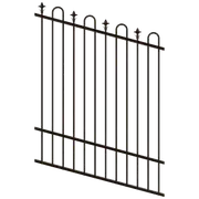 ProtectorAl 0350-1200W x 1200H Satin Black Loop & Spear Top Pool Fence Panel Raked Up to 15º