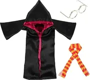 Christmas Elf Doll Accessories Wizard Accessories Set 3PCS Wizard Christmas Doll Clothing Accessories Including Wizard Theme Robe Scarf and Glasses for Elf Doll