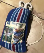 New BLISS HAMMOCK IN A BAG blue red stripe Portable 1-Person 220-lb capacity