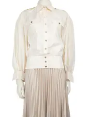 Cream CC Button Sheer Jacket