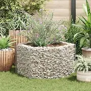 Raised Garden Bed, Elevated Planter Box Plant Container Hexagonal Gabion 100x90x50 cm
