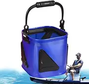 Bait Bucket, Foldable Fish Bucket with Wider Handle, Fish Tackle Boxes for Kayaks Camping Car Beach Bank Shack Swamp Transport