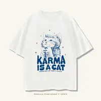 在飛比找蝦皮購物優惠-Gildan 男式 T 恤 Karma 是一隻貓午夜泰勒斯威