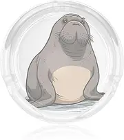 Glass Ashtray for Cigarettes Portable Decorative Modern Cigarette Ash Tray Walrus Round Cigar Ashtrays Holder Cute Cool Tabletop Ashtray for Office Home Indoor Outdoor