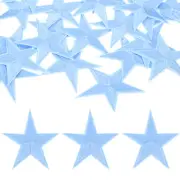 20Pcs Iron on Star Patches Sew on Star Embroidered Patches, 75mm Sky Blue