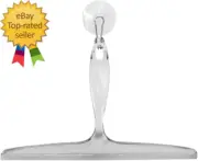 Plastic Bath Squeegee for Glass with Suction Hook Holder – 12", Clear