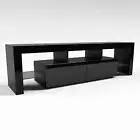 TV Cabinet Drawers Gloss Black Entertainment Unit Stand with RGB LED Light 200cm