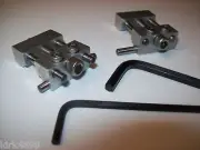 SET OF 2 ADJUSTABLE LOW PROFILE VISE STOPS WITH WRENCHES MACHINIST TOOL