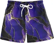 [RPLIFE] Kids Swim Trunks for Boys, Big Boys Swim Trunks 2t, Abstract Watercolor Purple