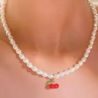 在飛比找蝦皮購物優惠-《Lu》現貨✨Cherry 🍒 Beaded Necklac